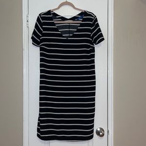 Black & white striped dress
